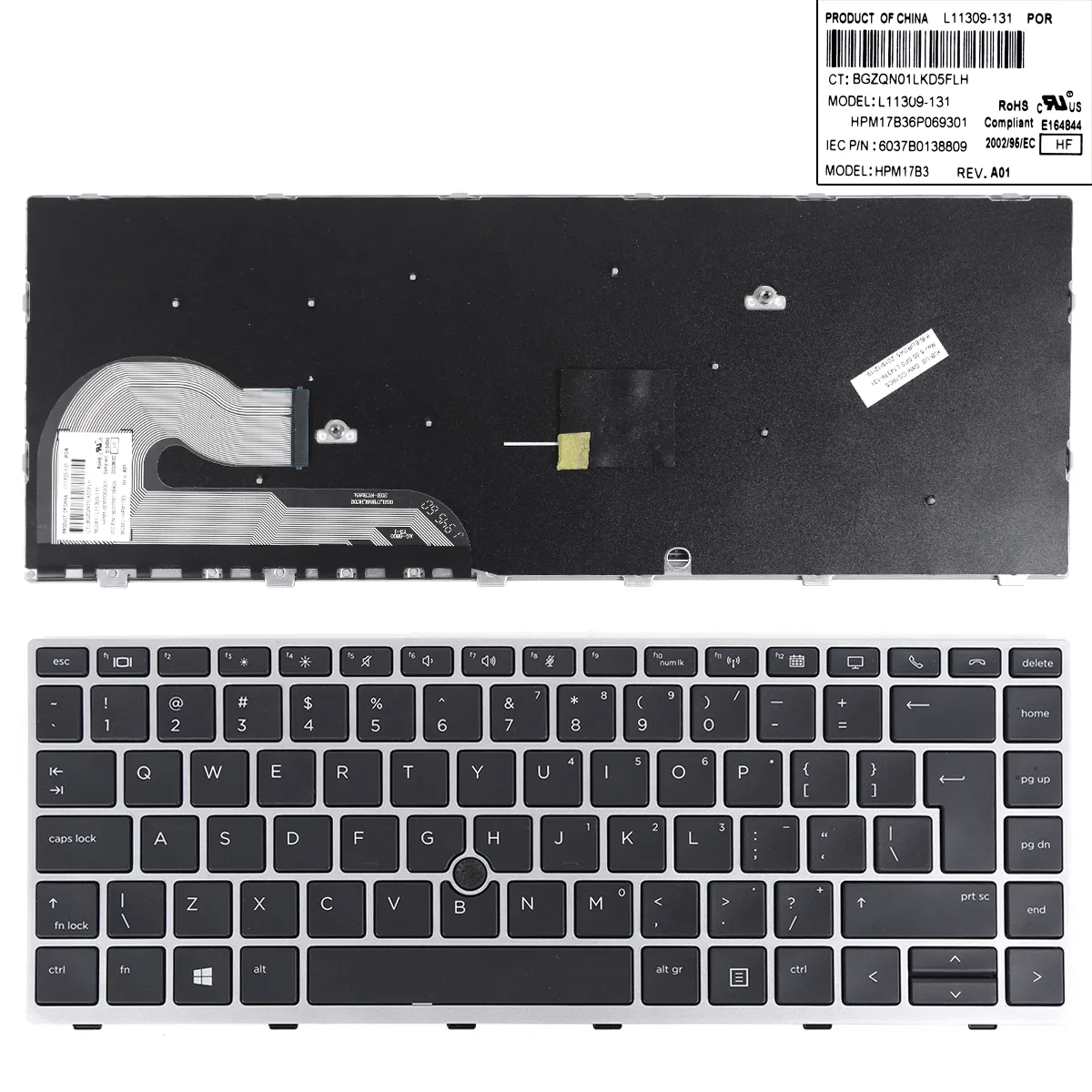 Picture of HP EliteBook 840 G5 846 G5 840 G6 SILVER FRAME BLACK （With Point Stick,Win8）OEM